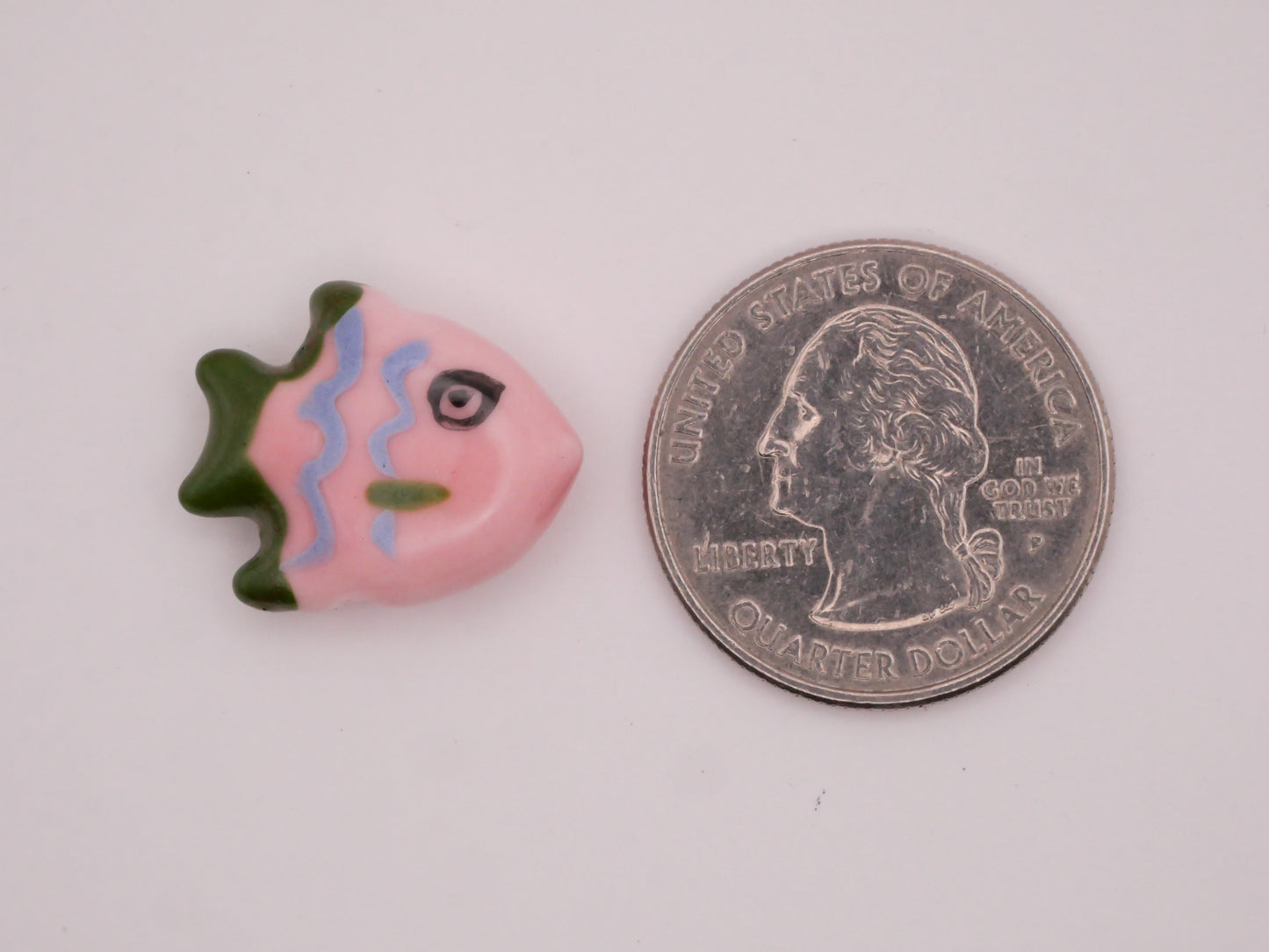 Fish Hand-Painted Glazed Ceramic Bead Embellishment Various 17x20mm