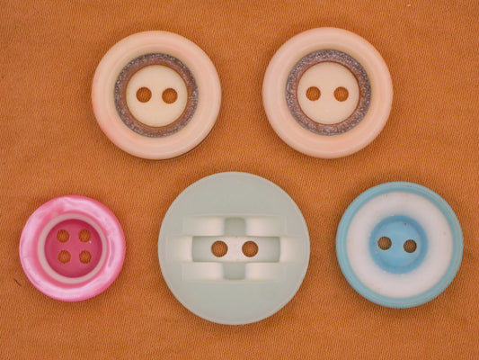 Laminated Layered Vintage Plastic Button Various 15-22mm