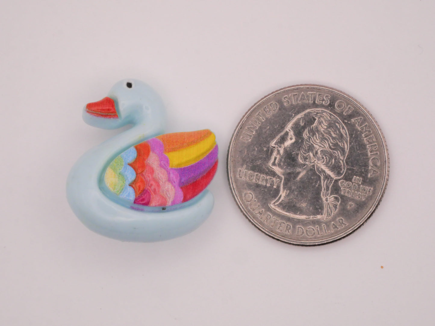 Swan Rainbow Wing Colorful Plastic Assorted Set of Four Buttons 23x25mm