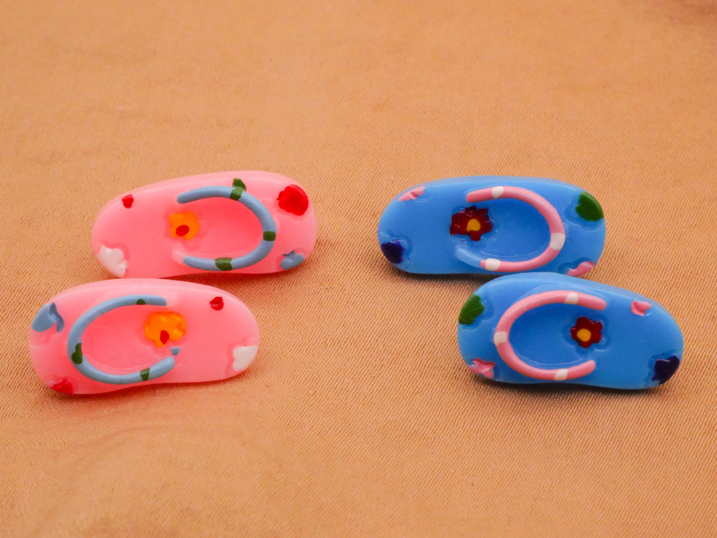 Flip Flop Sandals Plastic Pair of Buttons Various 9x20mm