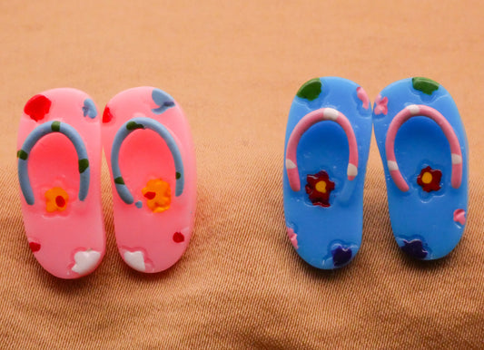 Flip Flop Sandals Plastic Pair of Buttons Various 9x20mm