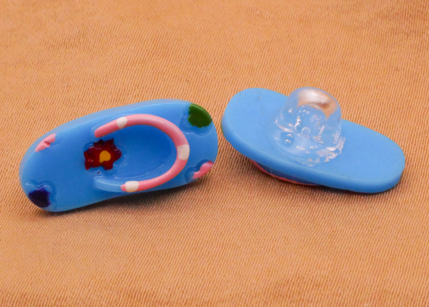 Flip Flop Sandals Plastic Pair of Buttons Various 9x20mm