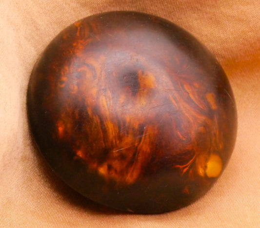 Tortoiseshell Look Celluloid Bubble Dome Early Plastic Large Button 38mm