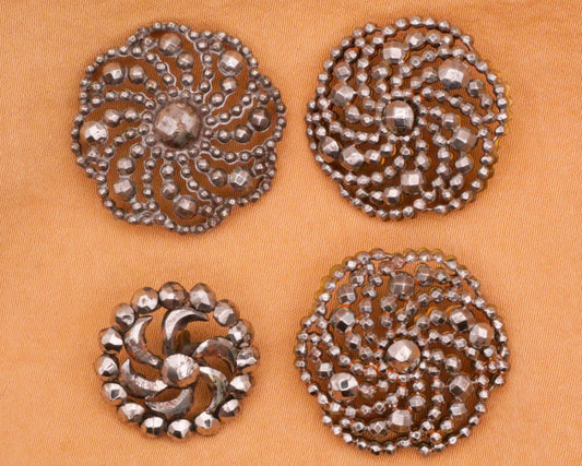 Steel-Cut Swirl Galaxy Whirlpool Antique Metal Button Various 19-26mm
