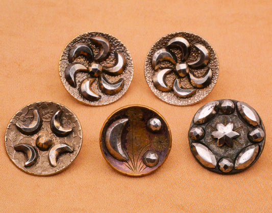 Celestial Steel-Cut Antique Metal Button Various 16-18mm