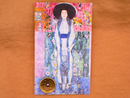 Foliage Steel-Cut Brass Metal Klimt Carded Button 14mm