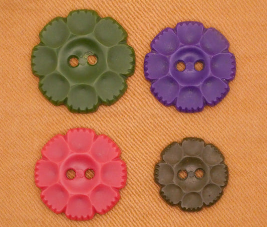 Flower Petals Housecoat Early Plastic Button Various 15-22mm
