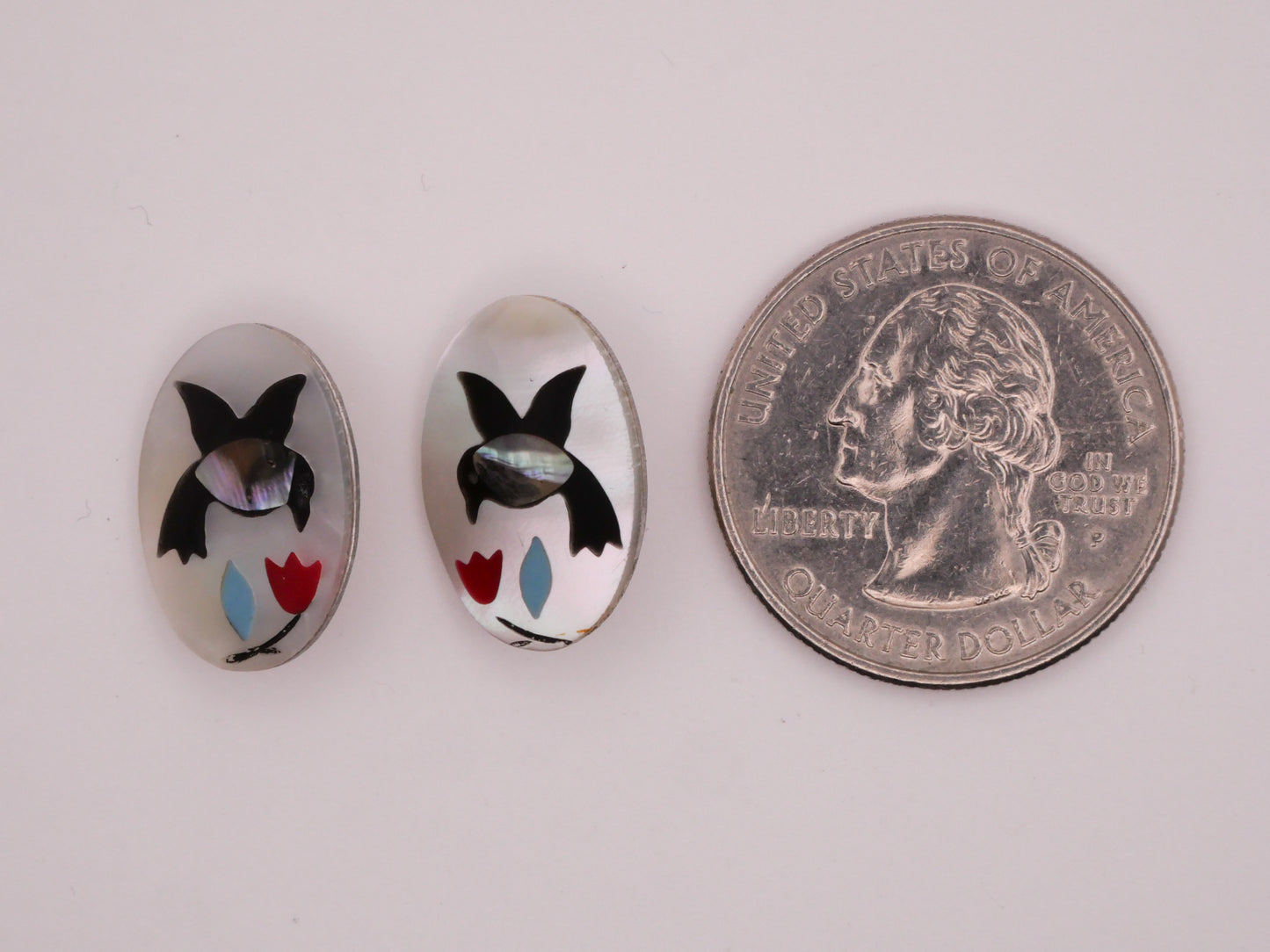 Bird Flower Mother of Pearl Oval Shell Button Various 13x18mm