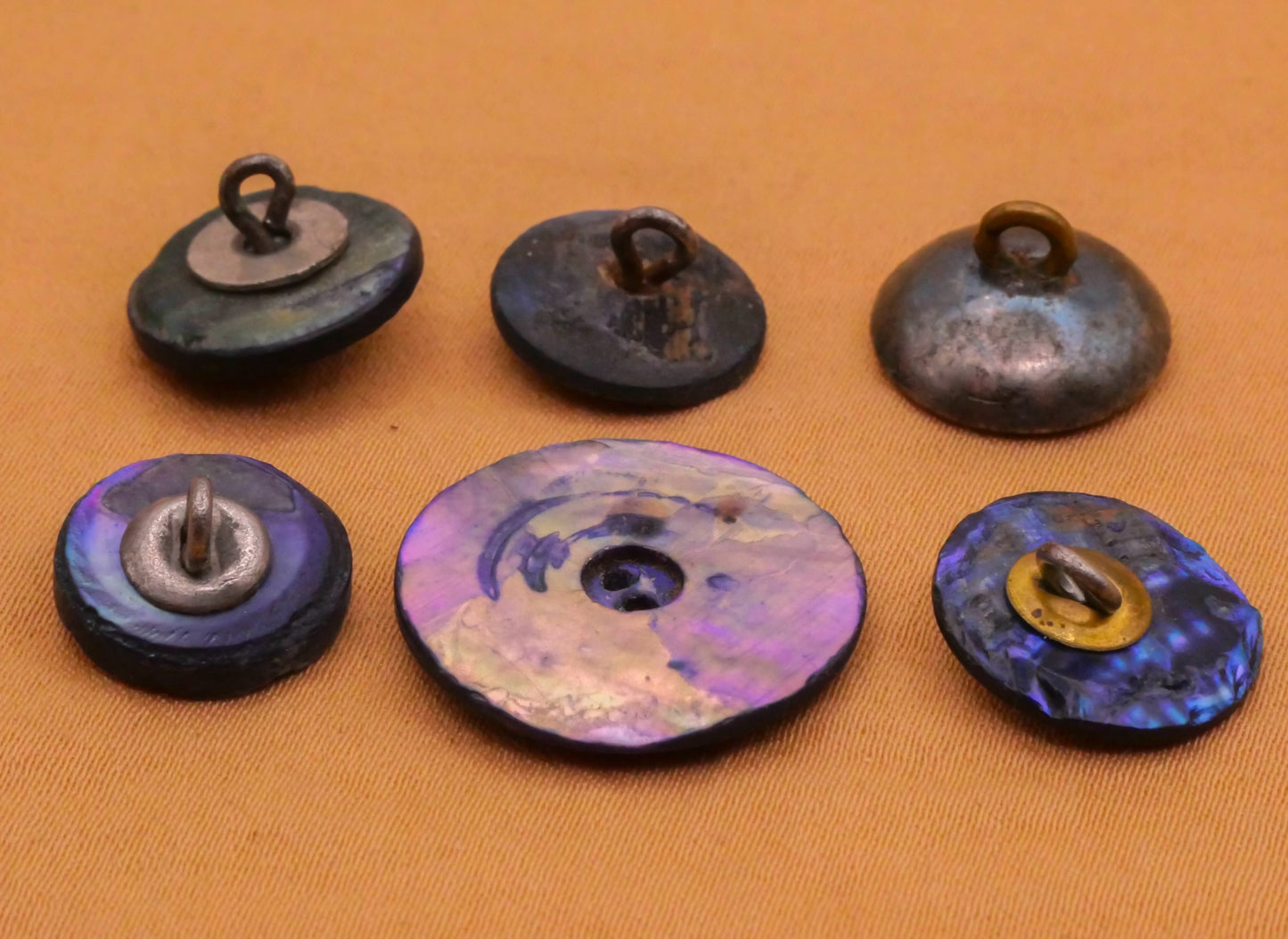 Blue Dyed Mother of Pearl Antique Button Various 12-19mm