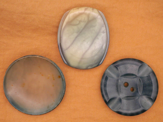 Peacock Blue Celluloid Early Plastic Large Button Various 35-42mm