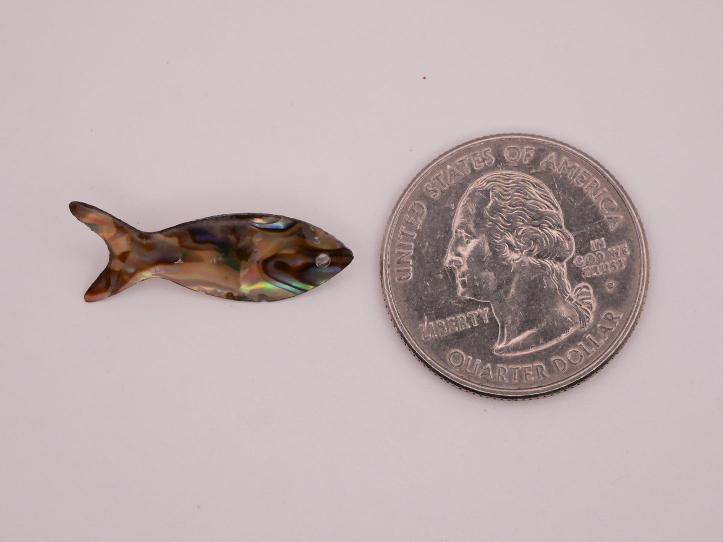 Fish Mother of Pearl Look Plastic Pair of Buttons 10x25mm