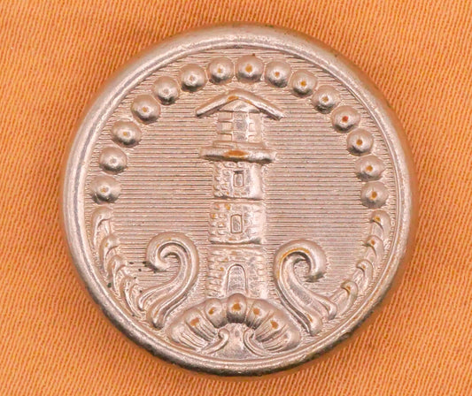 Lighthouse Waves Nautical Silver Metal Button 23mm