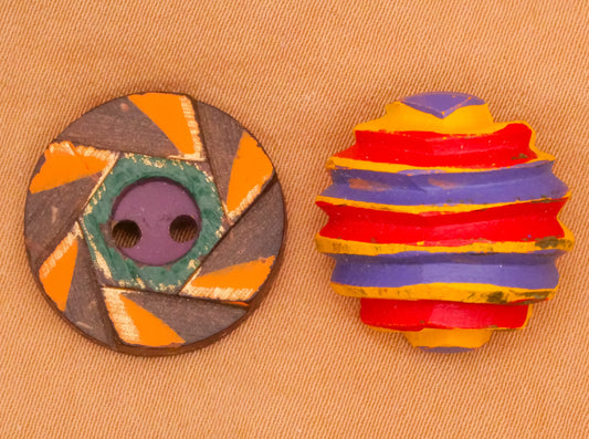 Circus Hand-Painted Wood or Plastic Button Various 18mm