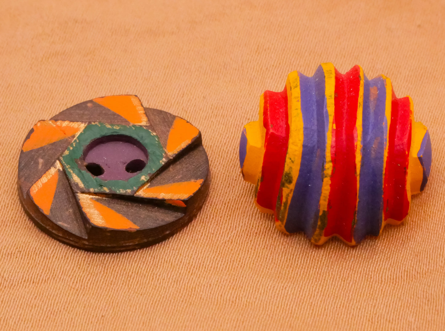 Circus Hand-Painted Wood or Plastic Button Various 18mm