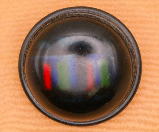 Primary Stripe Celluloid Early Plastic Bubble Large Button 32mm