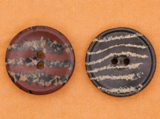 Animal Print Stripe Composition Early Plastic Button Various 17mm
