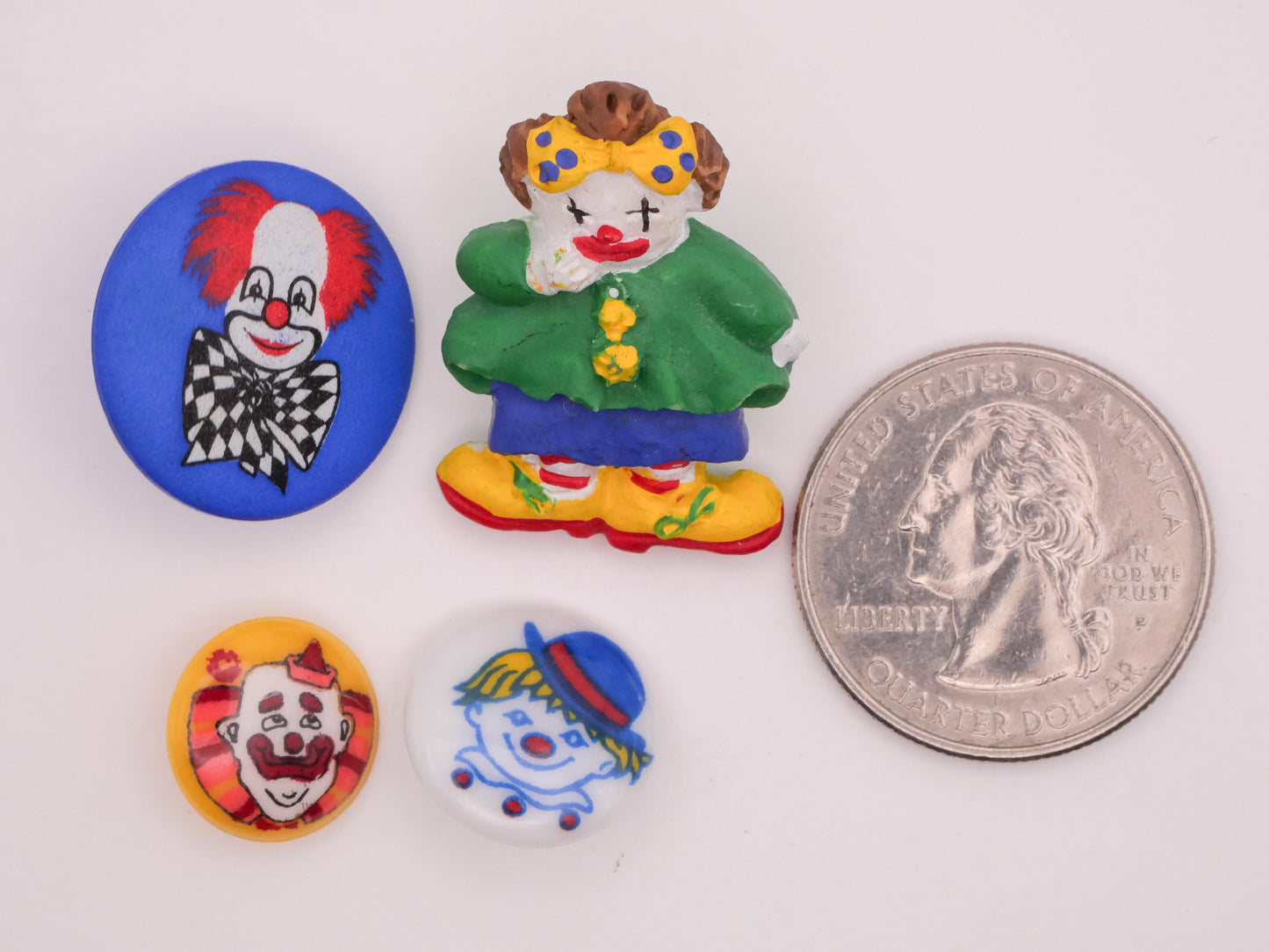 Clown Circus Vintage Plastic Button Various 13-28mm