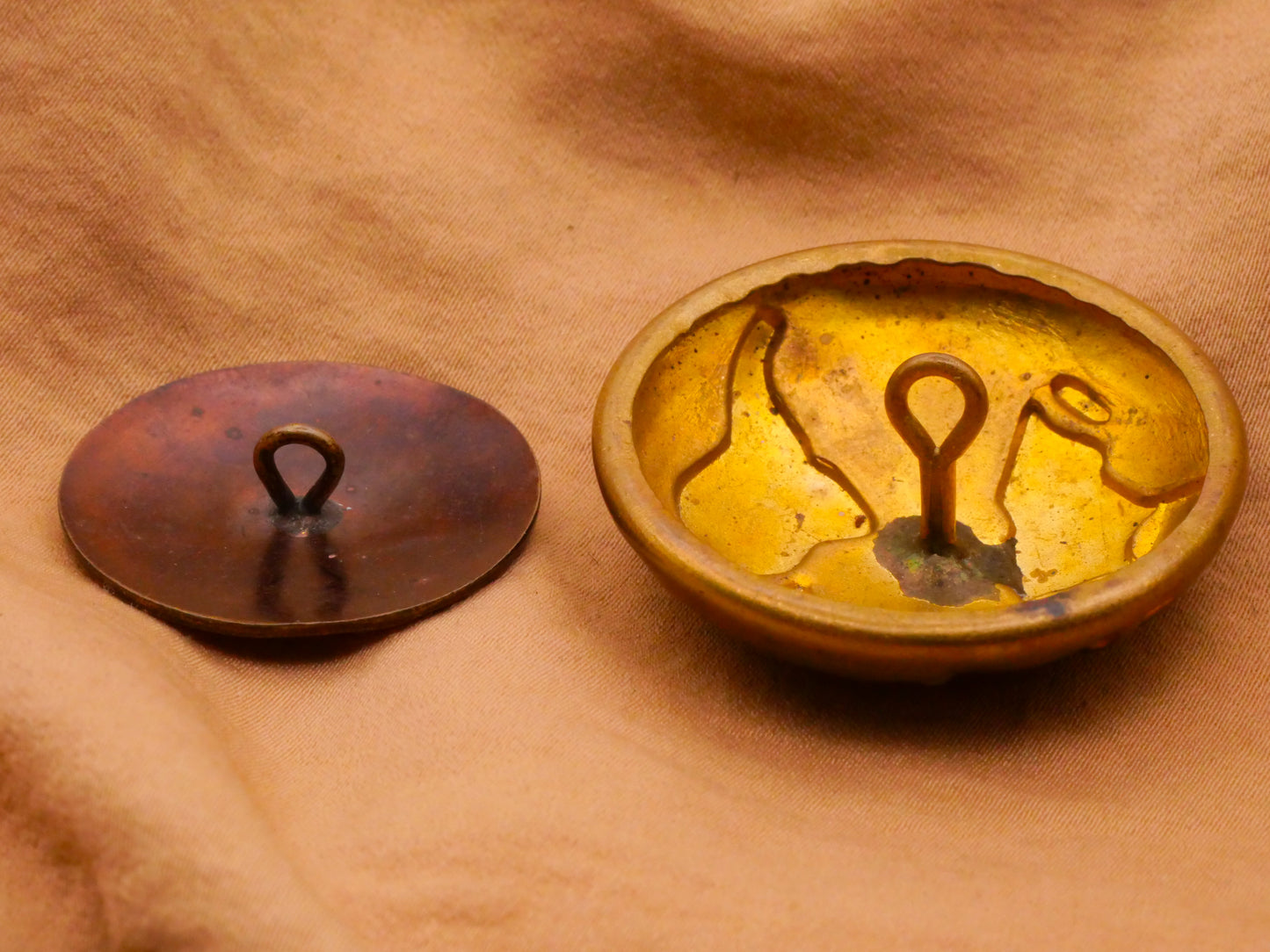 Earth Globe Vintage Brass Look Metal Button Various 29-38mm