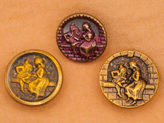 Rumpelstiltskin Storybook Fairytale Victorian Metal Picture Button Various 16-18mm