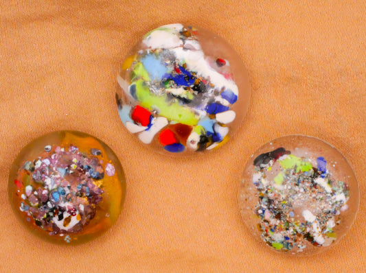 Splatter Paint Rarig Look Vintage Glass Button Various 20-23mm