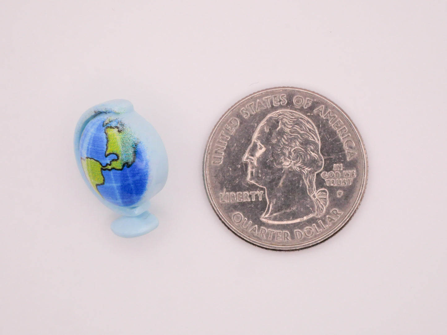 Globe Earth Blue Plastic Pair of Buttons 16x20mm