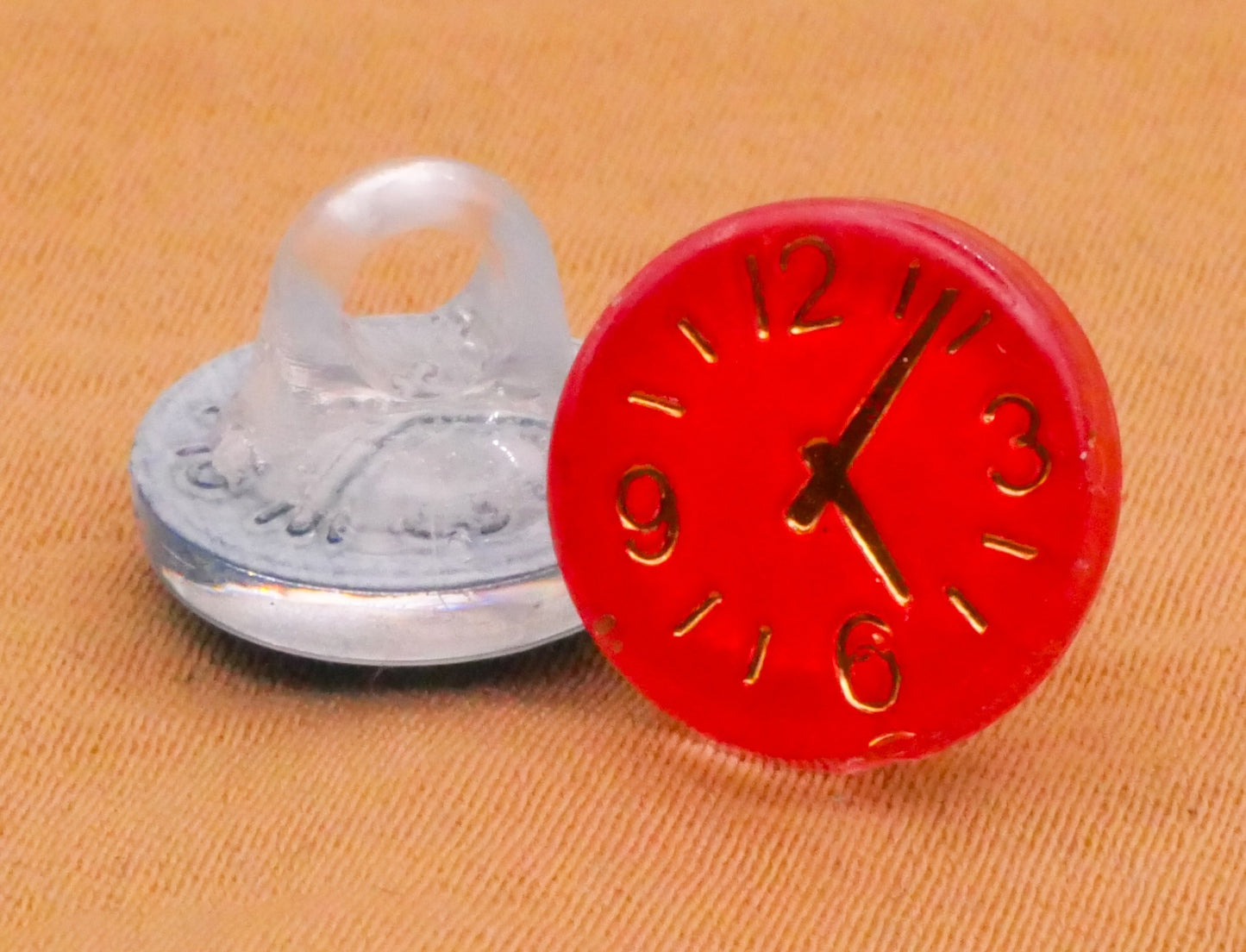 Clock Watch Face Colorful Plastic Assorted Set of Five Buttons 12mm
