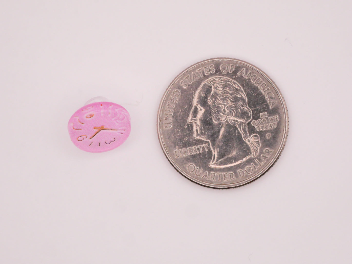 Clock Watch Face Colorful Plastic Assorted Set of Five Buttons 12mm