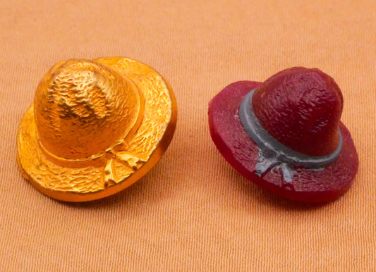 Hat Fashion Vintage Plastic Gold or Burgundy Button Various 17-18mm