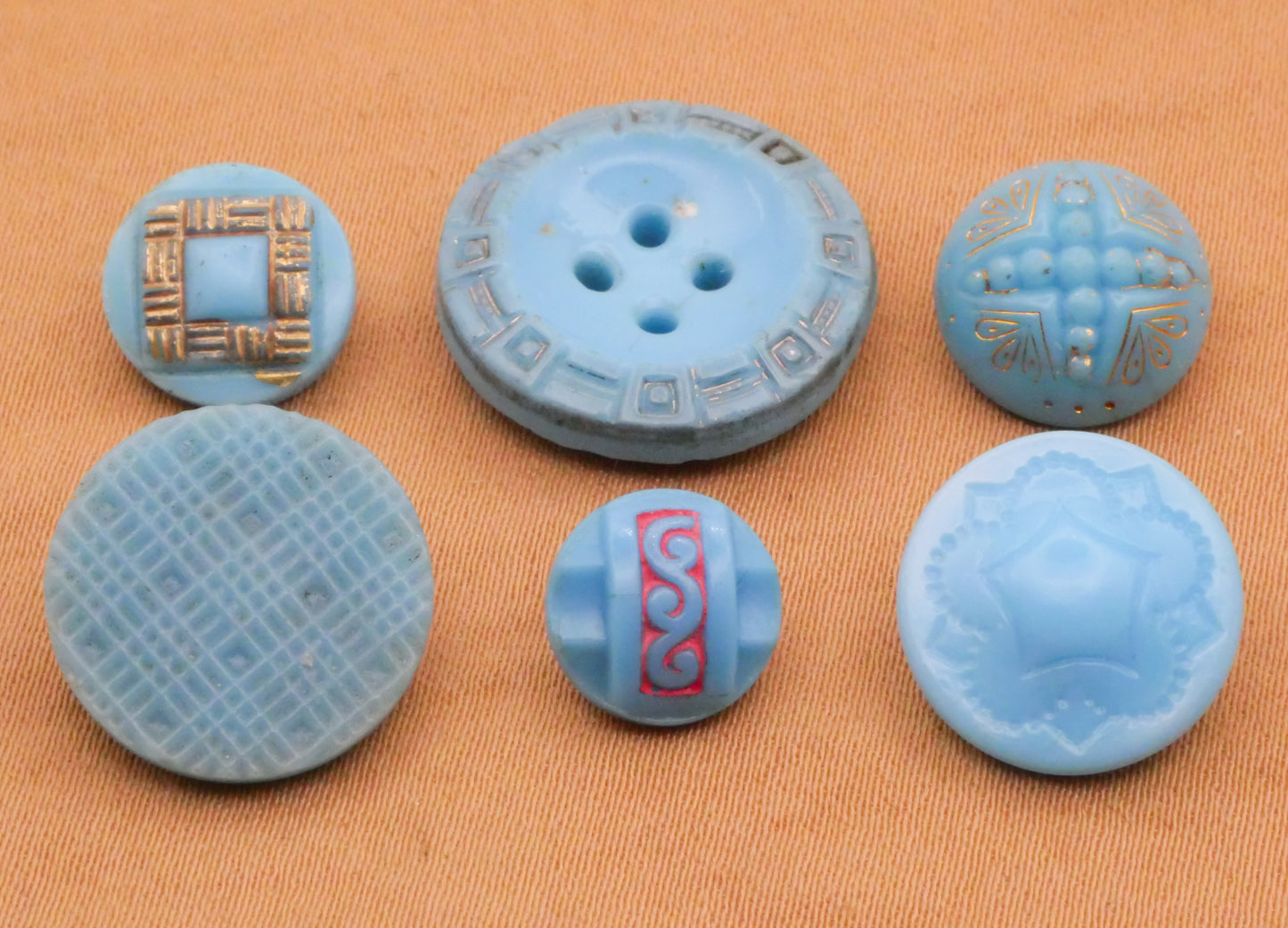 Baby Blue Aquamarine Vintage Glass Button Various 9-18mm