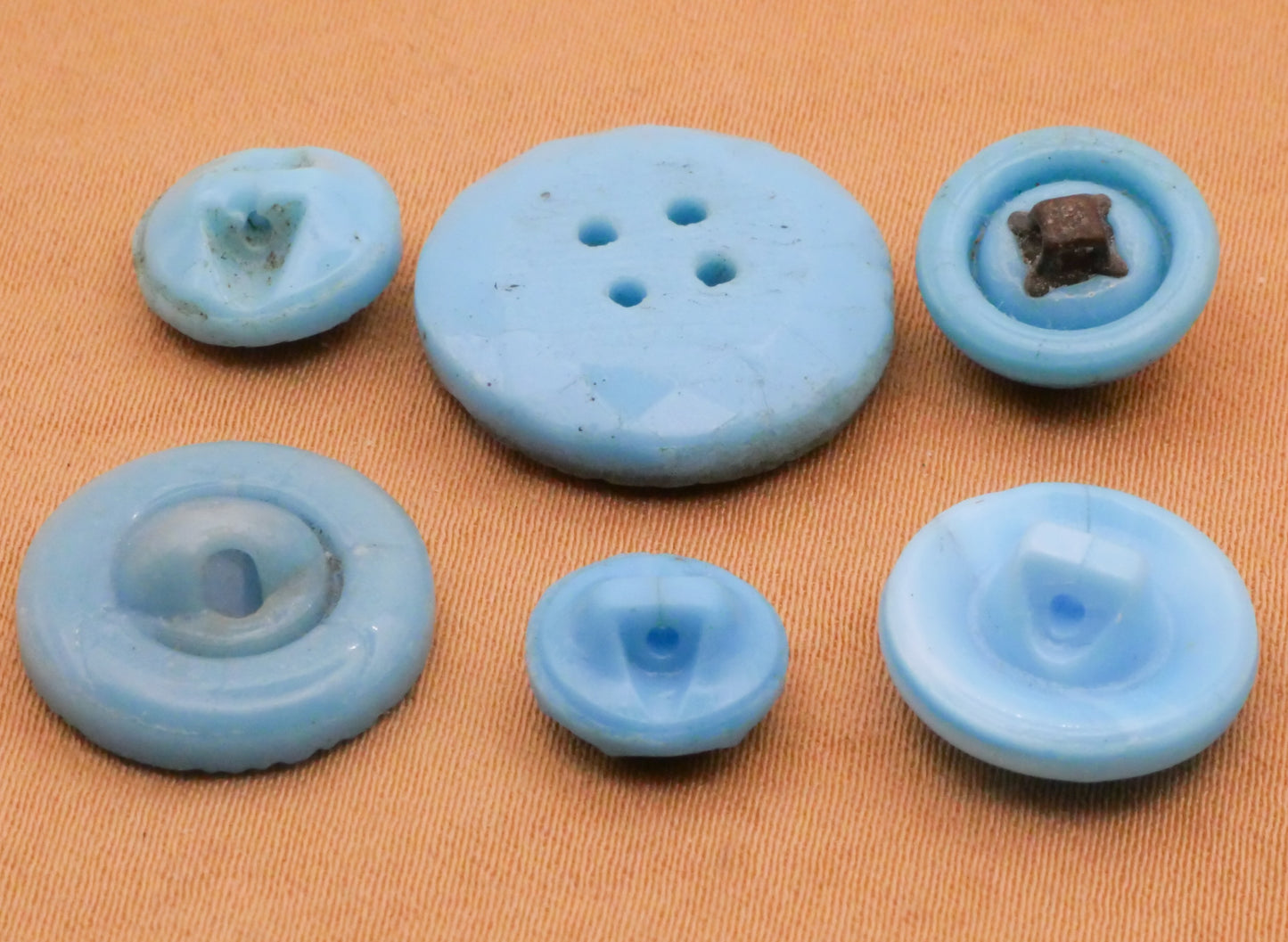 Baby Blue Aquamarine Vintage Glass Button Various 9-18mm