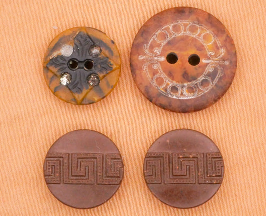Greco-Roman Inspired Early Plastic Composition Button Various 15-21mm