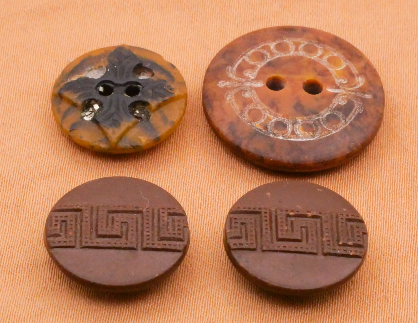Greco-Roman Inspired Early Plastic Composition Button Various 15-21mm