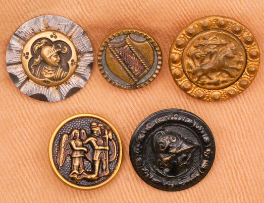 Military Greco-Roman Inspired Victorian Metal Button Various 13-18mm