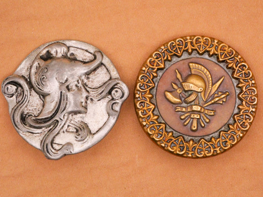 Helmet Military Metal Antique Large Button Various 34-35mm