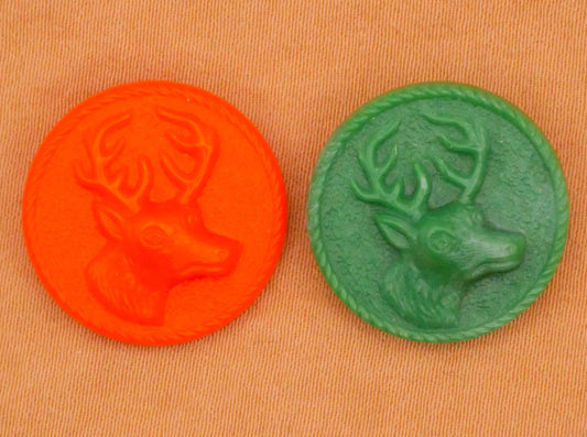 Stag Deer Face Vintage Plastic Button Various 19mm