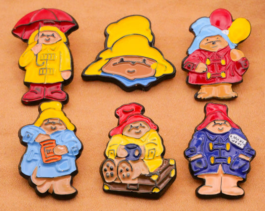 Paddington Bear Raincoat Hat Enamel Metal Button Various 14-26mm