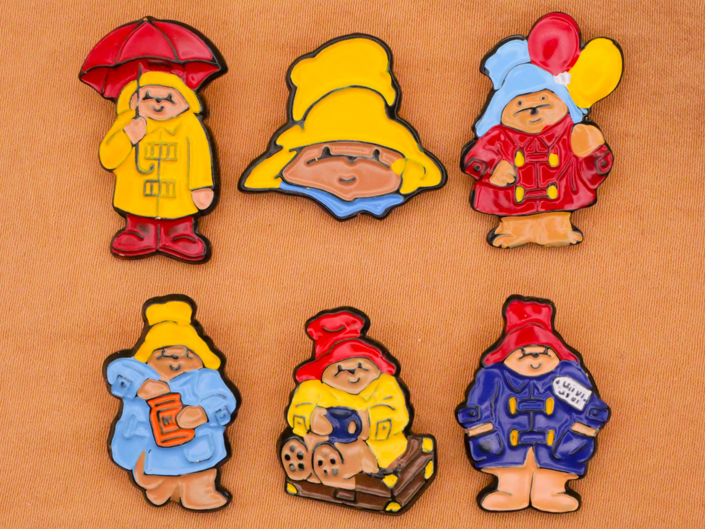 Paddington Bear Raincoat Hat Enamel Metal Button Various 14-26mm