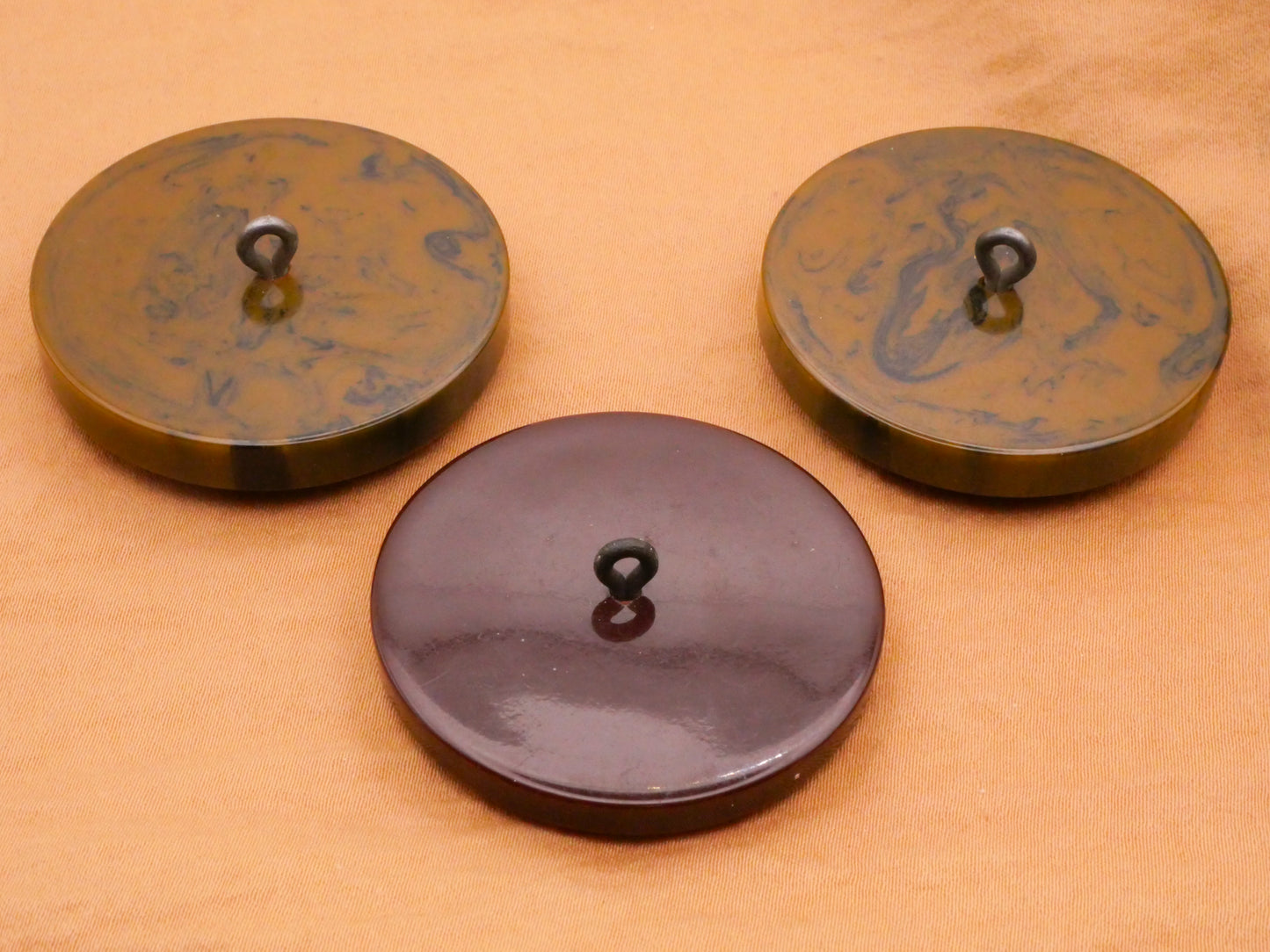Mandala Carved Bakelite Early Plastic Large Button Various 40-41mm