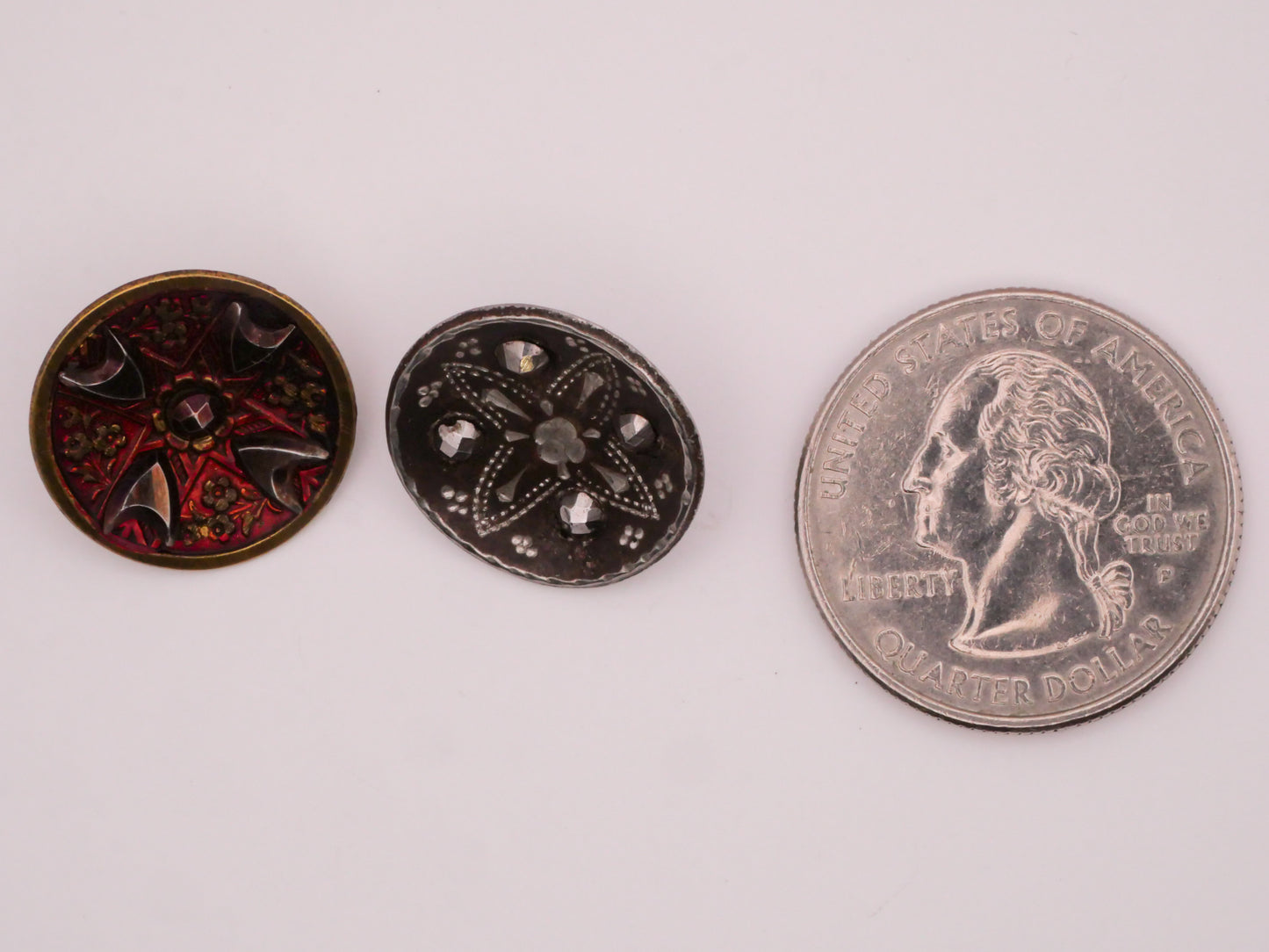Cross Quadrant Design Steel-Cut Antique Metal Button Various 18mm