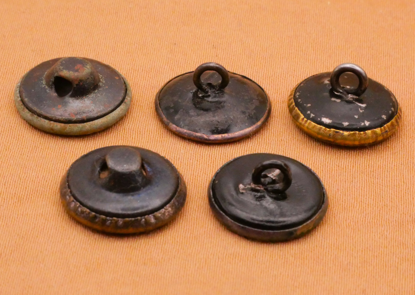Natural Motif Multi-Color Tinted Victorian Metal Button Various 13-14mm