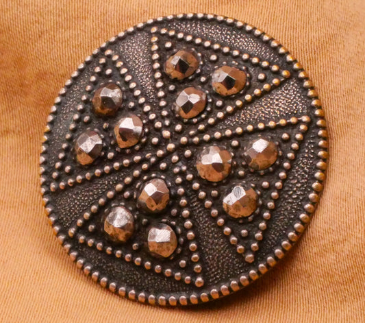 Cross Crusaders Steel-Cut Metal Victorian Button 28mm