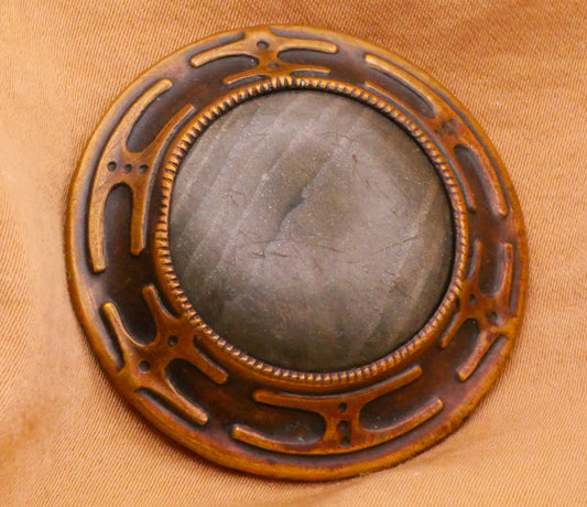 Old World Metal Celluloid Bubble Large Button 38mm