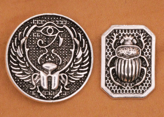 Scarab Beetle Insect Silver Metal Button Various 15-24mm