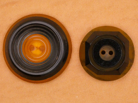Laminated Two-Tone Bakelite Early Plastic Button Various 22-27mm