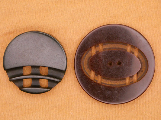 Machine Carved Bakelite Early Plastic Button Various 28-36mm