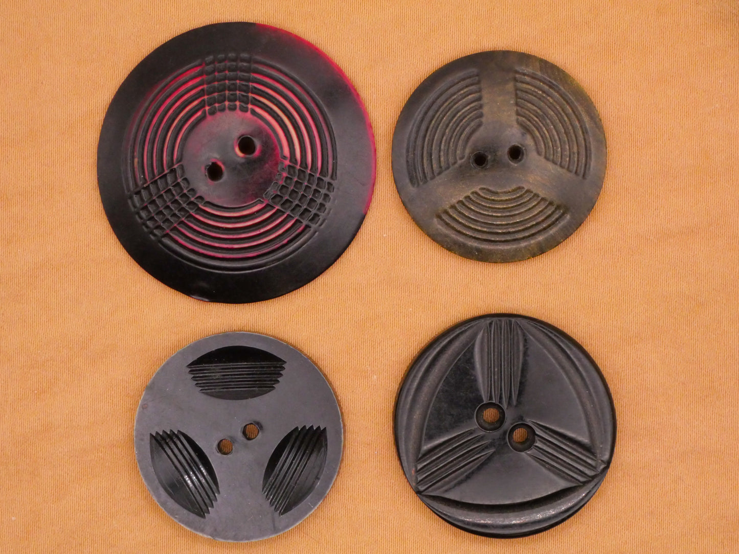 Industrial Fan Triad Celluloid Early Plastic Button Various 27-38mm