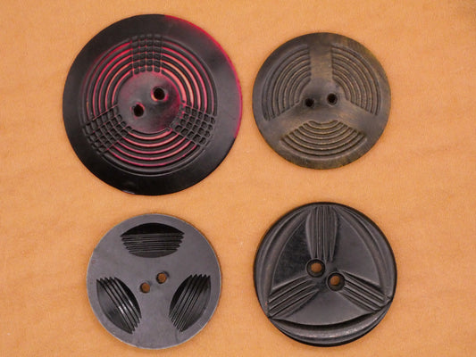 Industrial Fan Triad Celluloid Early Plastic Button Various 27-38mm
