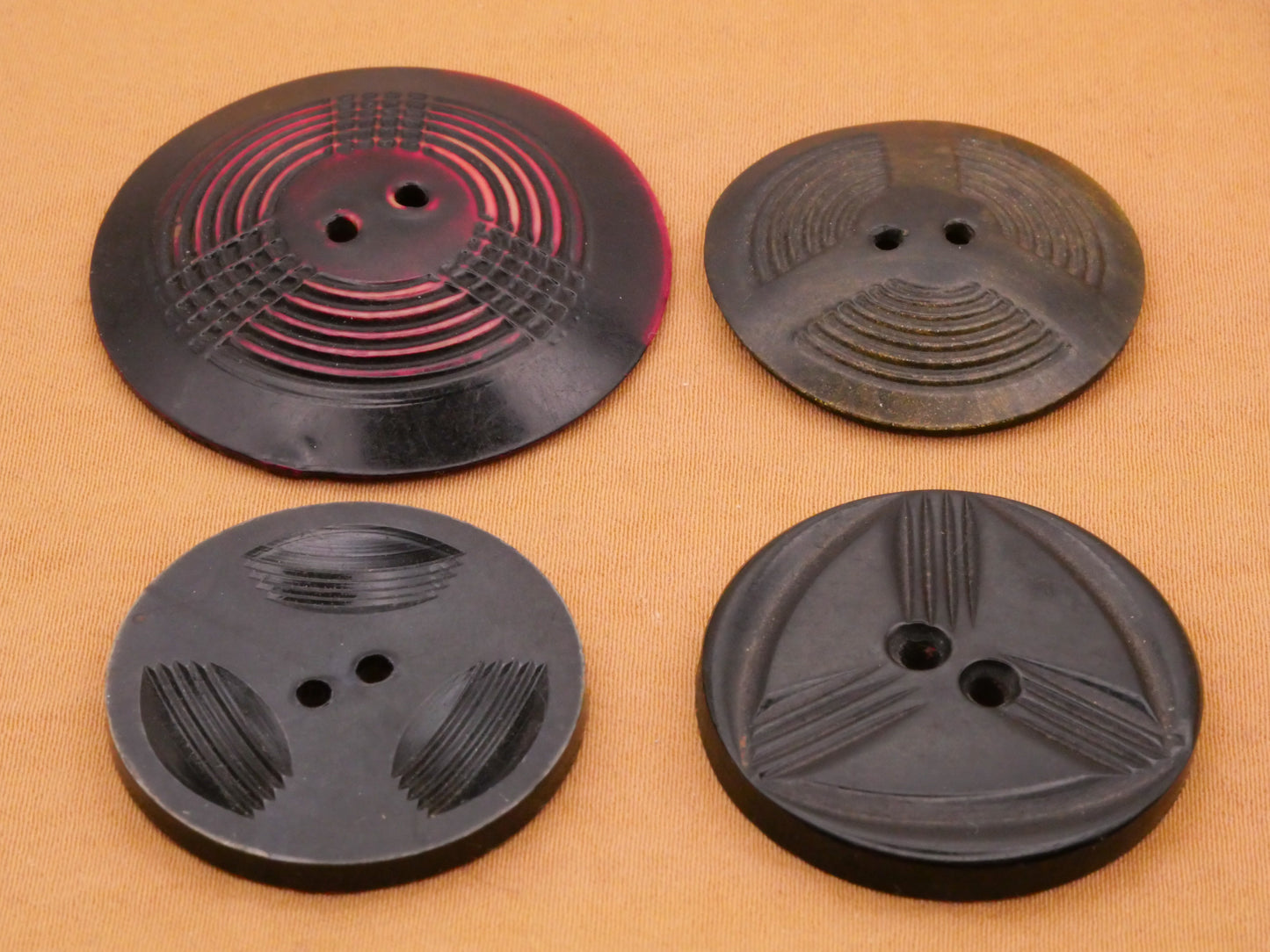 Industrial Fan Triad Celluloid Early Plastic Button Various 27-38mm
