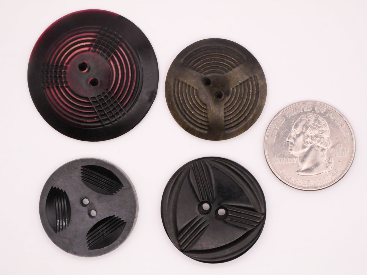 Industrial Fan Triad Celluloid Early Plastic Button Various 27-38mm