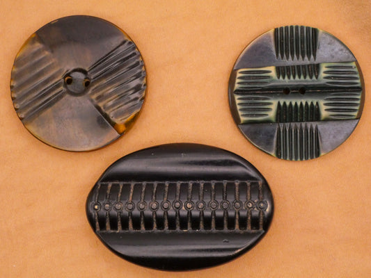 Industrial Deco Celluloid Early Plastic Button Various 34-50mm